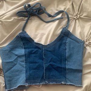 SHEIN Jean lace back top